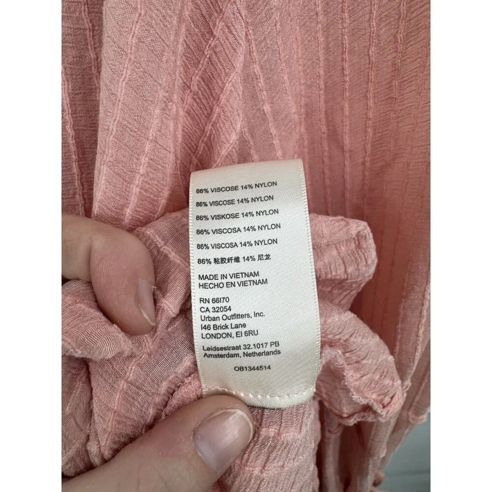 Free People Out Of Town Boho Peasant Swing Top Women L Pink Peasant Prairie - Picture 6 of 11